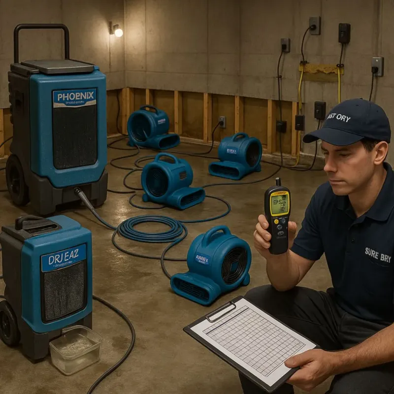 Structural Drying and Dehumidification process in Green Springs, OH
